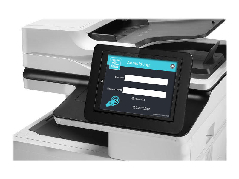 Anmeldebildschirm der Follow2Print App auf einem MFP Display