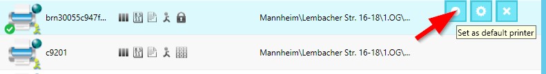 By selecting a listed printing system, this can be defined as the default printer..